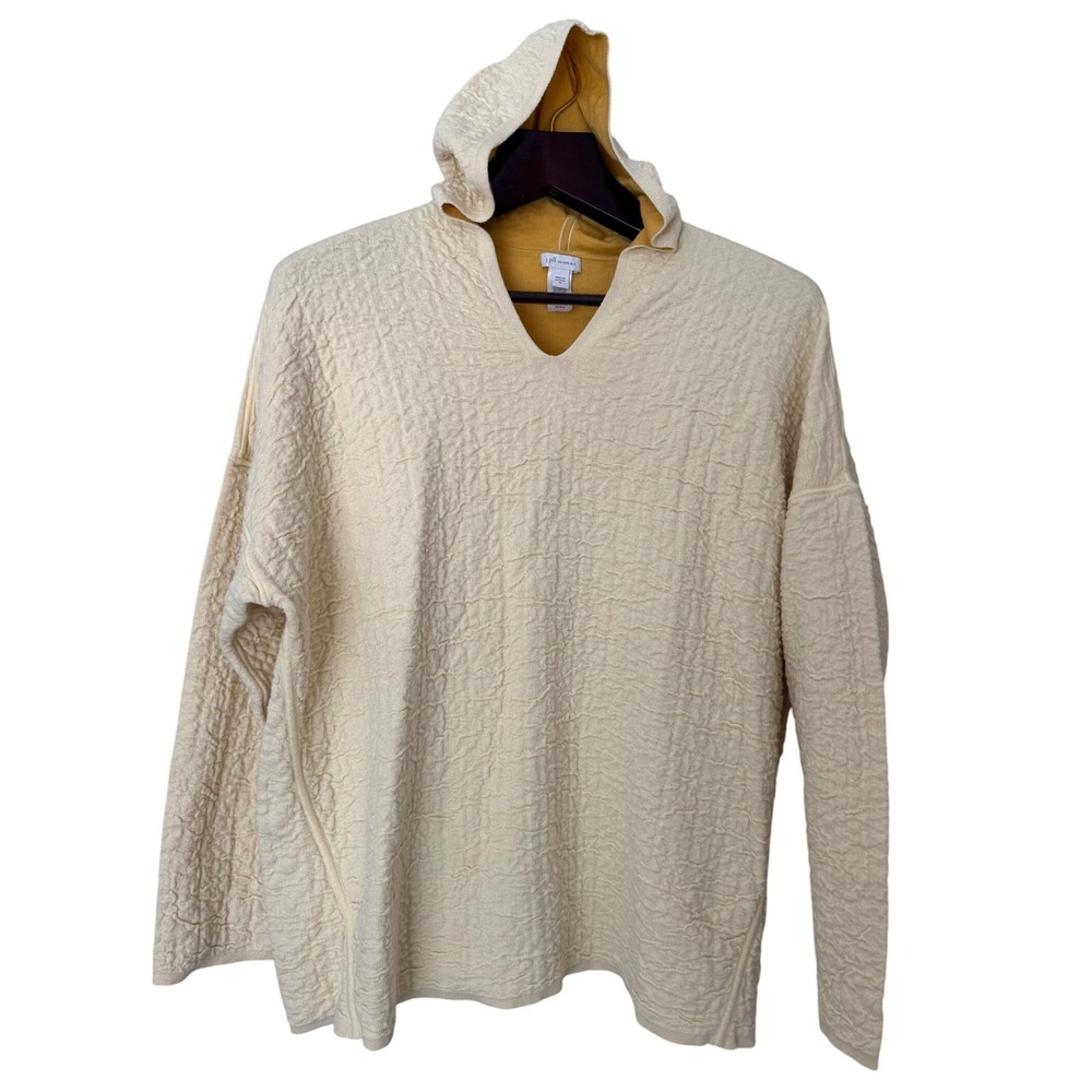 J. Jill Reversible Hooded Yellow Gold Textured Sweater Long Sleeve Size‎ XL